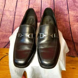 Mens Black Bostonian Kohrman Mason Horsebit Square Toe Slip On Loafers Size 12M